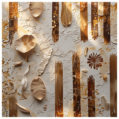Tapisserie murale texturée "Botanical Abstract" - Décoration murale feuilles