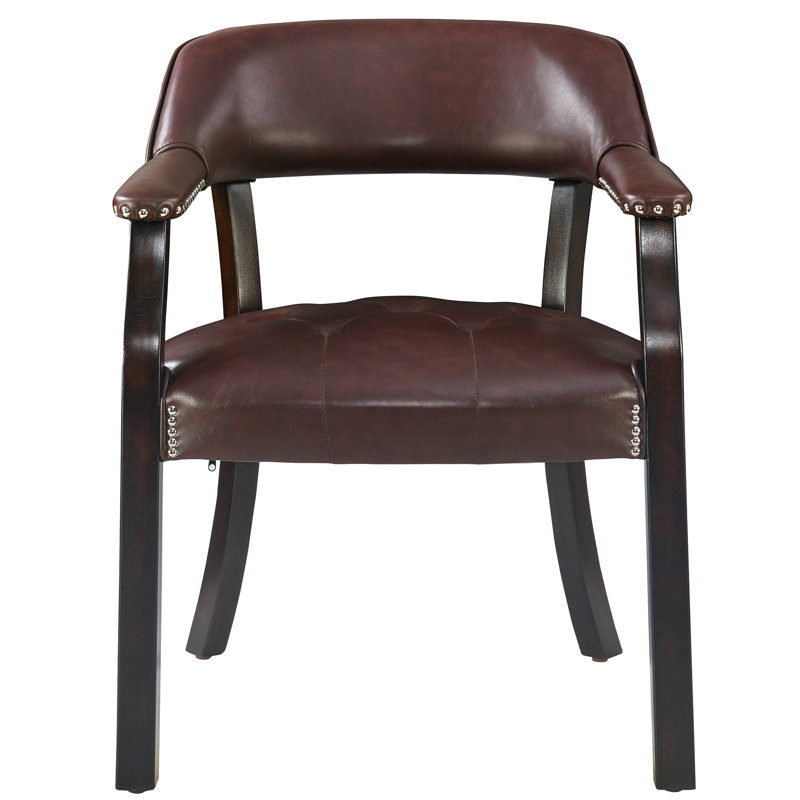 Chaise de salle à manger à accoudoirs touffetés noyer LUMera, Noyer, Noyer