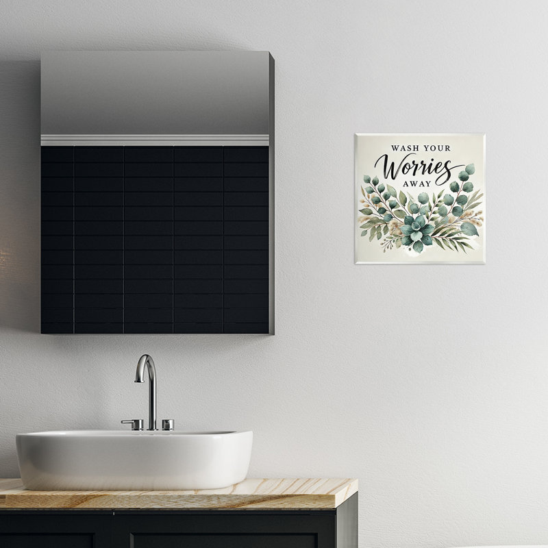 Plaque murale «Wash Worries Away Succulents», conception par Erin Clark