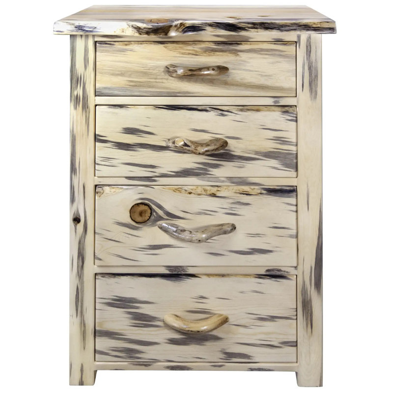 Commode 4 tiroirs Big Edge, Laque naturelle transparente