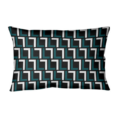 Philadelphia Geometric Leather/Suede Reversible Pillow Cover