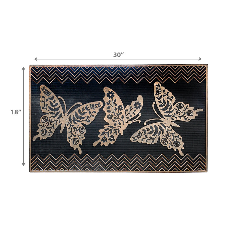 Tapis en caoutchouc papillon