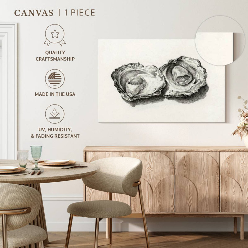 Yarlin Two Opened Oysters, 34" H x 51" W