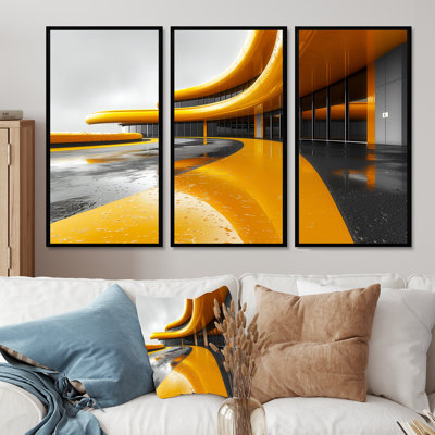 «Yellow Grey Turbocharged Thrills», 3 pièces