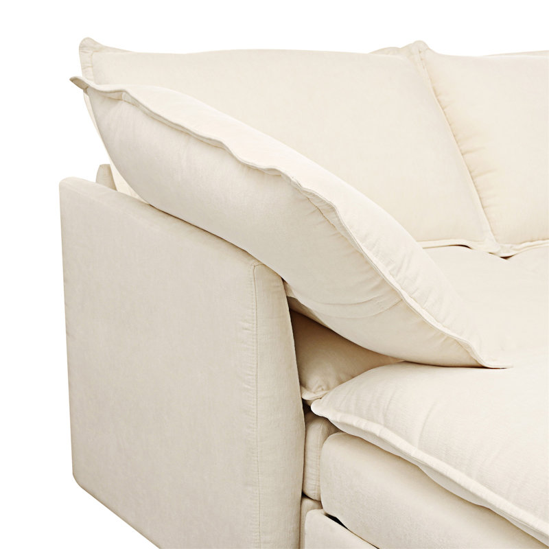 Canapé-lit modulaire avec rangement, Polyester beige