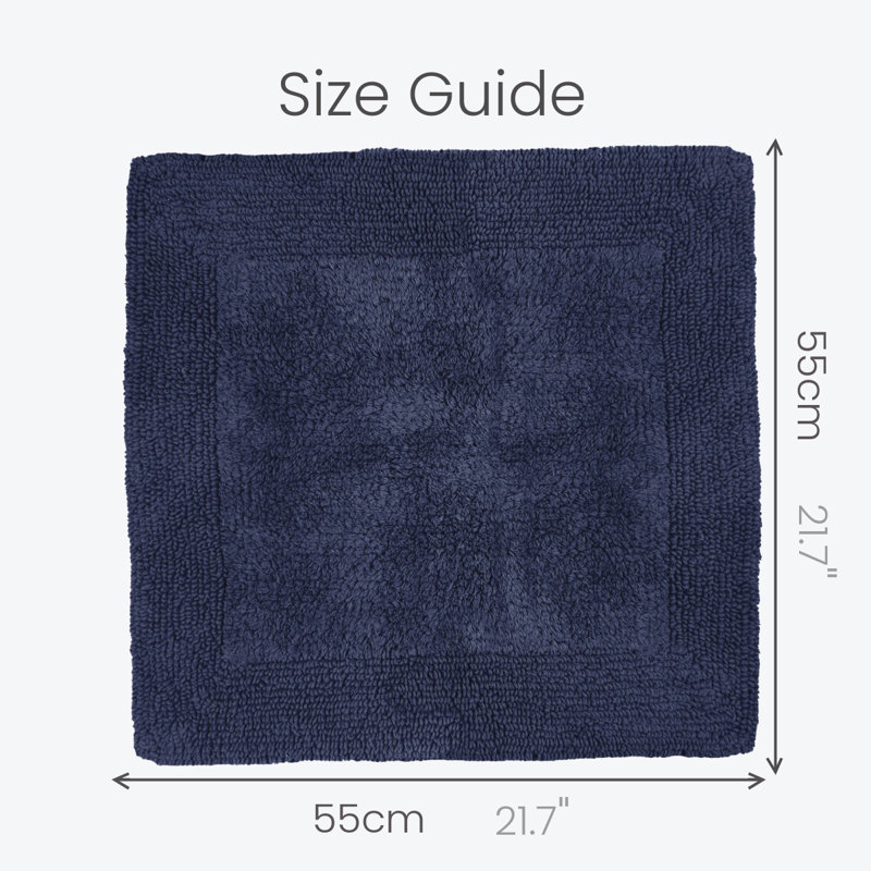 Nagelly Reversible Square Bath Mat, Navy