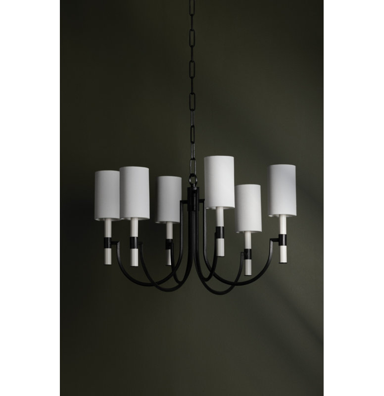Gustine 6 Light Chandelier, Forged Iron