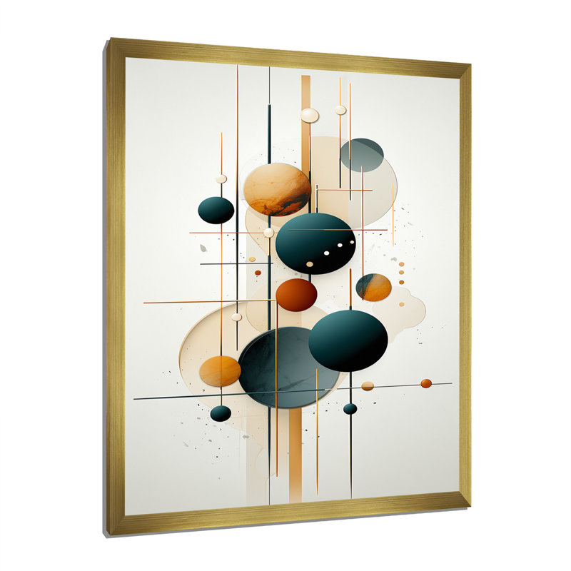 Doux sérénité circulaire géométrique rétro minimaliste - salon d'art mural géométrique moderne, H 32 po x l 16 po x P 1 po