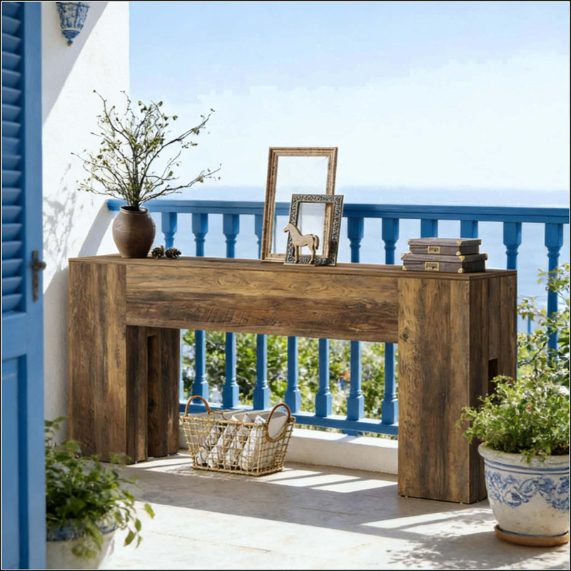Rustic Coffee Table,Sturdy Console Table,Wooden Hallway Table
