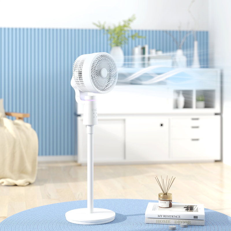17 Stories 95cm Oscillating Pedestal / Standing Fan Fan with Remote Included, White