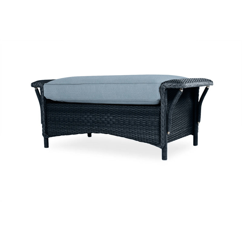 Nantucket Outdoor Ottoman, Beach Navy, Ebony
