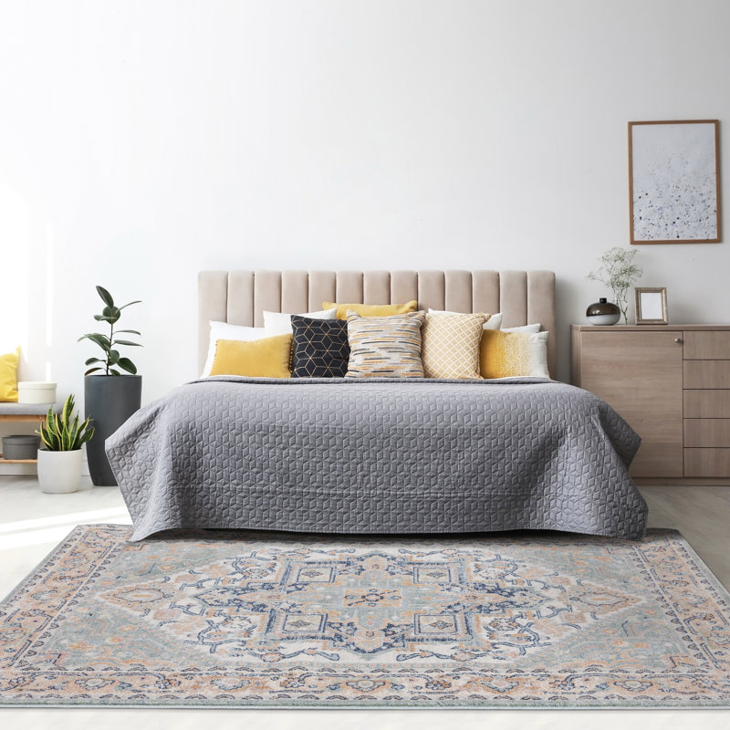 Tapis oriental bleu Sote, Rectangle 5 pi x 7 pi