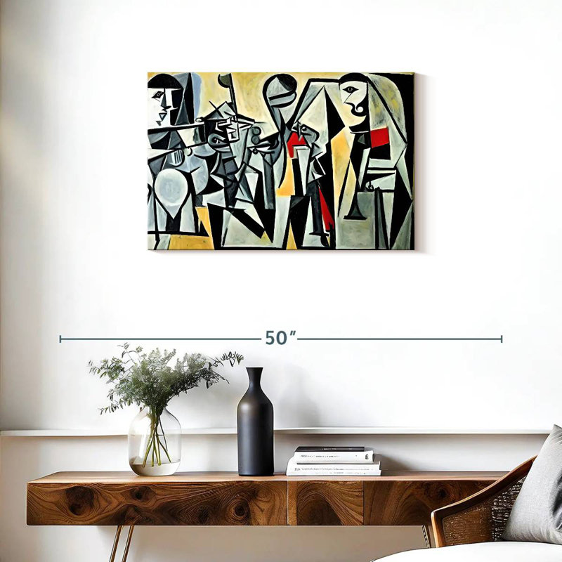 Travailleuses Leisha I - Dans le style de Picasso, H 20 po x l 30 po