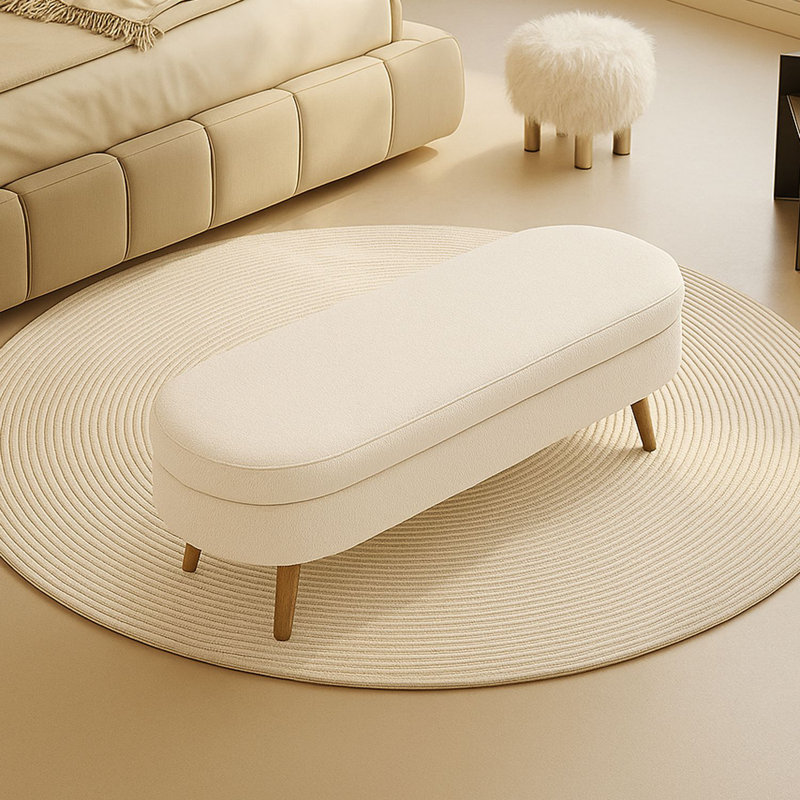 Banc de rangement rembourré Modern, Beige