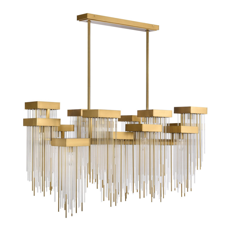 Waterfall 16 - Light Tiered Chandelier, Aged Brass