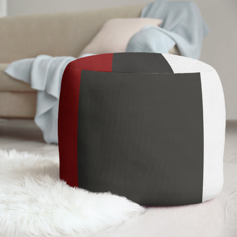 repose-pieds rond 20,5", Red/Dark Gray/White