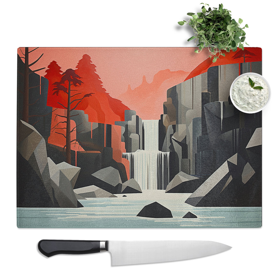 Waterfall Minimalism  Glass Chopping Board