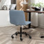 Fauteuil pivotant bleu pour bureau - Hauteur réglable, revêtement en tissu respirant, base métallique robuste, coussin en mousse épaisse, 5 niveaux de confort, facile à déplacer