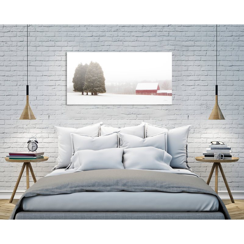 «Winter Farm», toile tendue par Aledanda, H 12 po x l 24 po x P 1,5 po
