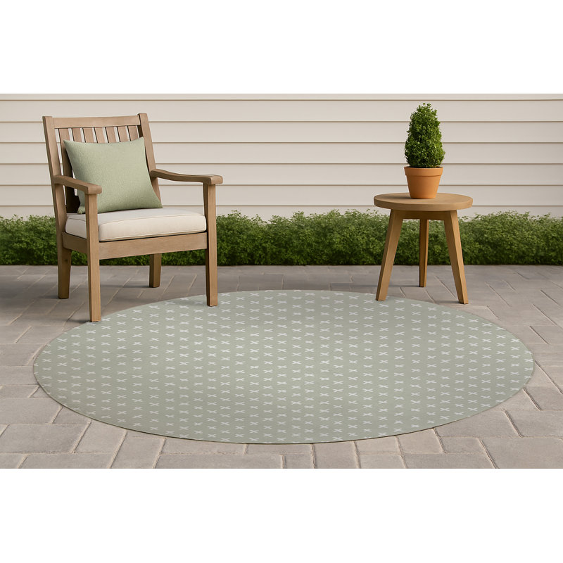 Tapis d'extérieur antidérapant Criss Cross, Rond 5 pi