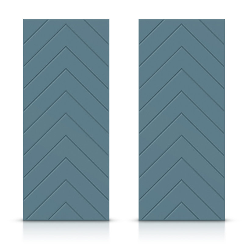 Portes de placard coulissantes à panneaux en bois manufacturé, Bleu dignité, 48 po x 84 po