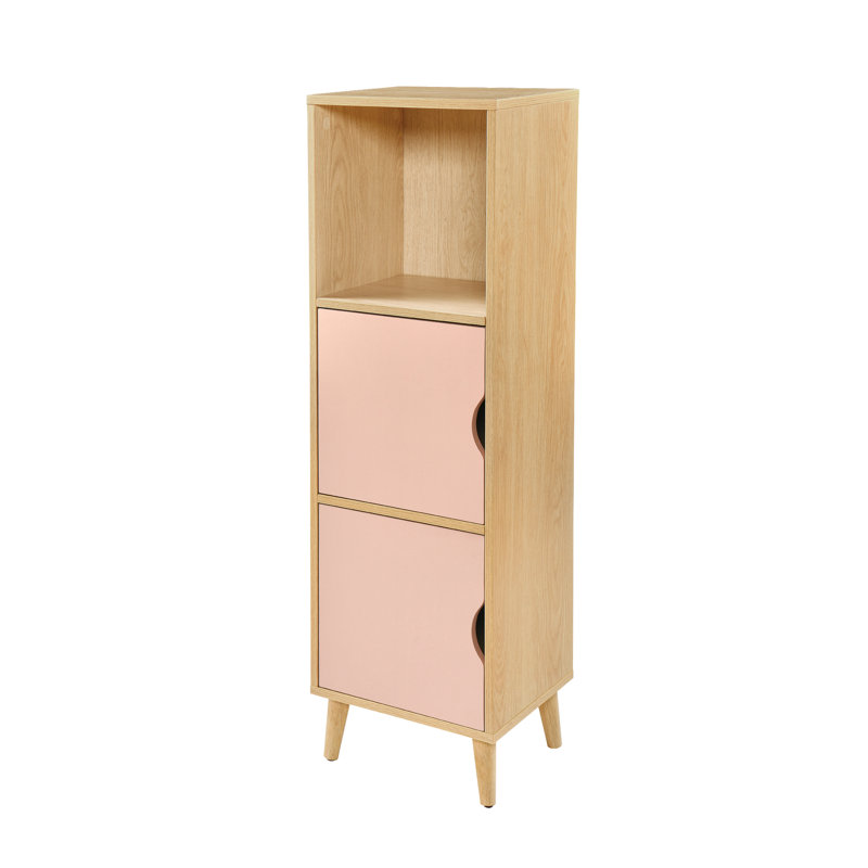 Bibliothèque de rangement Kaddence, Rose / bois