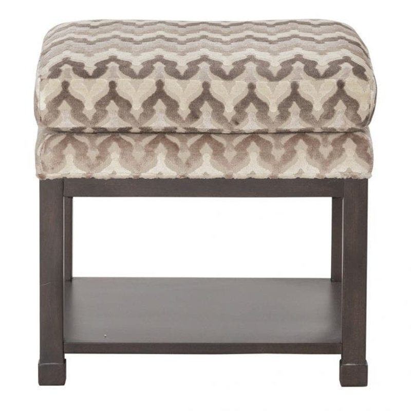 Libby Langdon 20.5" Wide Square Standard Ottoman with Storage, Walnut, 8789 Sage