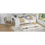 Lit de jour simple avec lit gigogne, structure de lit de jour en bois avec tiroirs de rangement et tablettes latérales, lit de jour avec bureau, aucune boîte à ressorts nécessaire, blanc-1942737923-1942737922