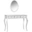 Meuble-lavabo de luxe avec miroir ovale en argent avec 3 tiroirs