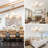 5-Light Gold Chandeliers for Dining Room with White Shade-650815731