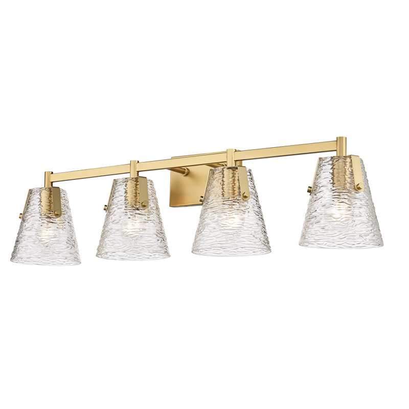 Éclairage pour salle de bain 4 lumières Crislynn, Or moderne
