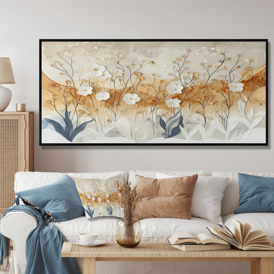 Chaya Soft Creame Morning Glory Flowers Field II - Morning Glory, art mural
