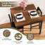 3 Pcs Dining Table Set Wooden Square Kitchen Table With 2 Upholstered Chairs-1690044344