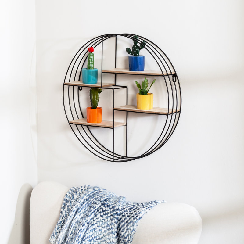4 Piece Circle Recessed Wall Shelf