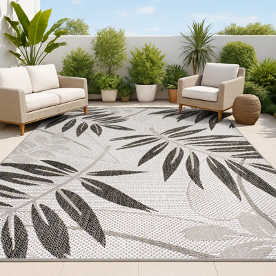 Tapis intérieur / extérieur gris / noir Roxby