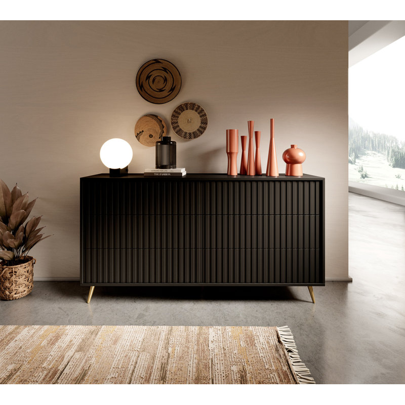 Stobie 6 - Drawer Chest of Drawers, Black