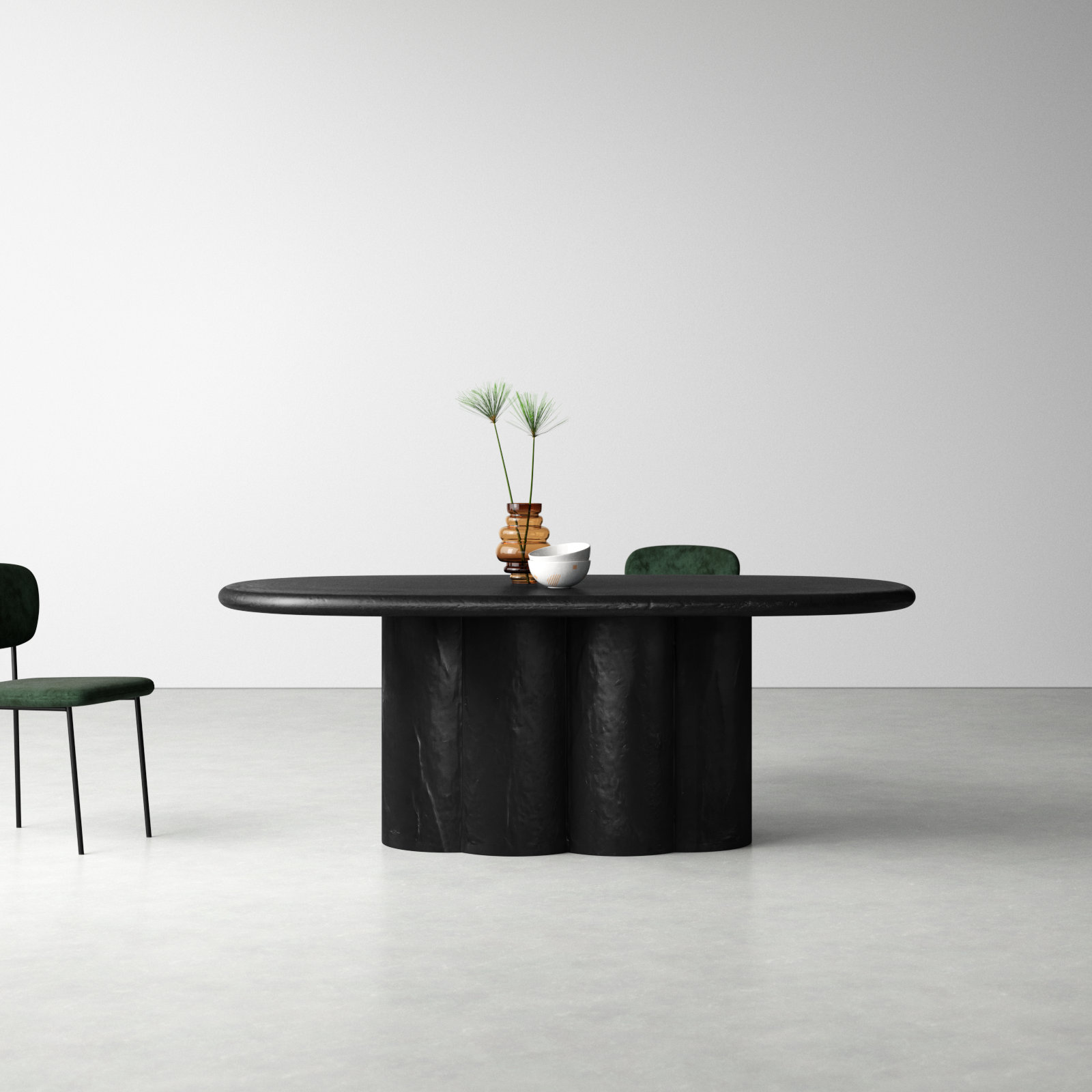 Geof 42.2'' Oval Dining Table, Black