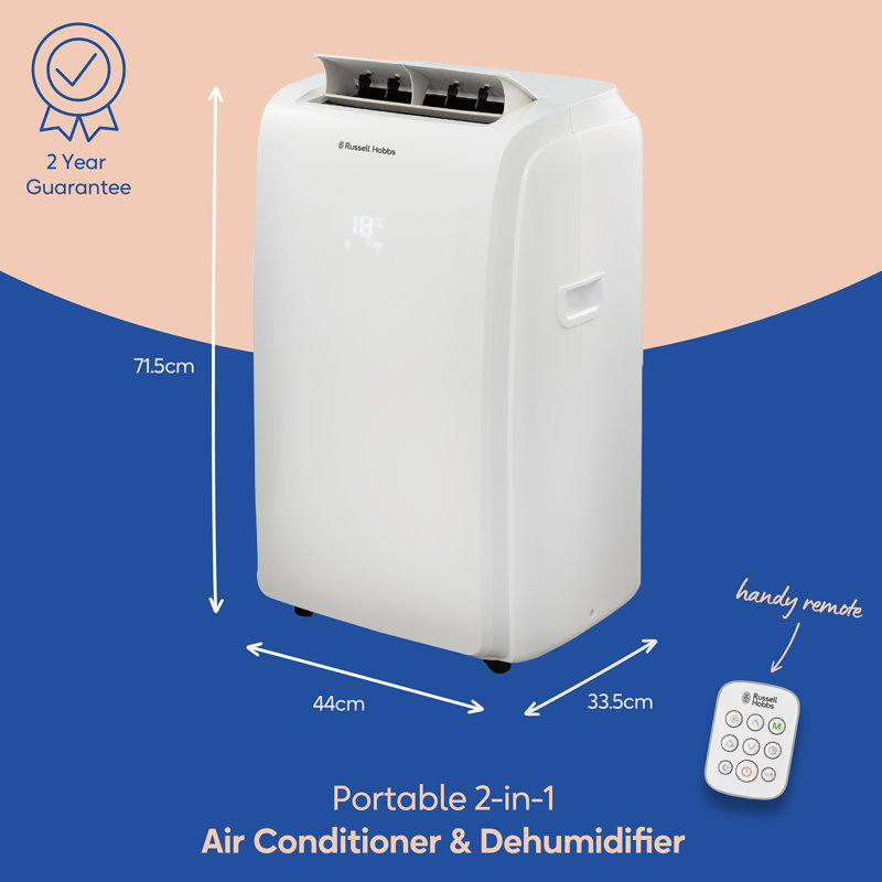 Russell Hobbs Rhpac11001 2-In-1 Portable Air Conditioner And Dehumidifier 11000 Btu