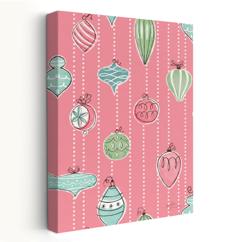 Motif rétro de Noël IIIA vif - points de Noël bleus, art vert, H 48 po x l 32 po