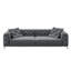 Lit convertible 4 pièces avec assise de 72 cm de profondeur, mobile et réglable par boutons, style moderne pour chambre à coucher, couleur orange, pieds invisibles, couleur gris.