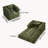 Boneless Convertible Corduroy Sleeper Sofa Bed, 3-Position (Sofa/Recliner/Bed) with High-Density Foam, No Assembly Required, Vacuum-Compressed for Easy Shipping-180198935