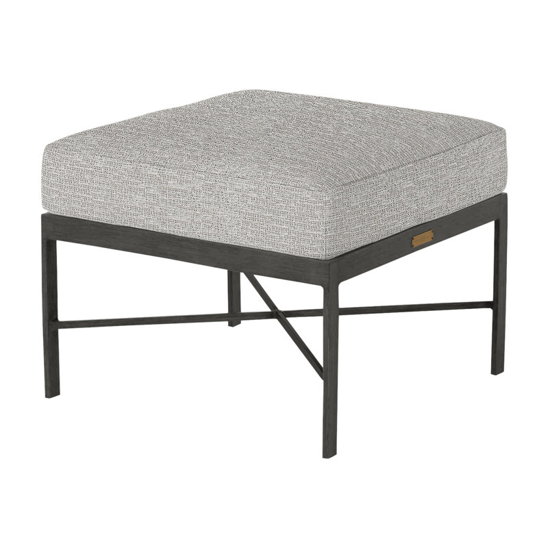 Repose-pieds Monaco, Gris ardoise, Pas de soudure, Tweed caramel