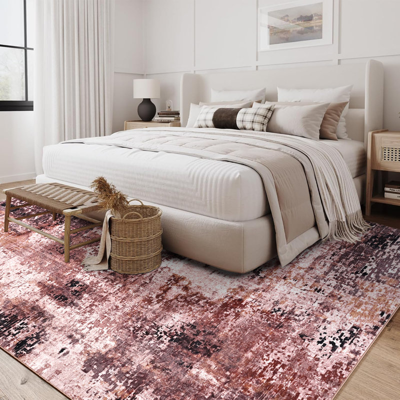 Fillender Modern Area Rugs Non-Slip Washable Abstract Soft For Living Room, Rectangle 6' x 9'