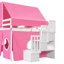 Lit mezzanine double avec tente et tour, conception de château-772094388-772094391