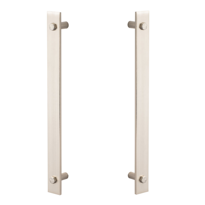 Modern Barn Door Double Handle, Satin Nickel