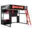 Lit mezzanine en bois avec bureau-185885967