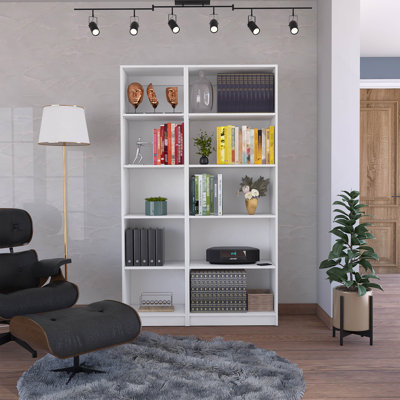 Idalia 2 Piece Living Room Set With 2 Bookcases, White