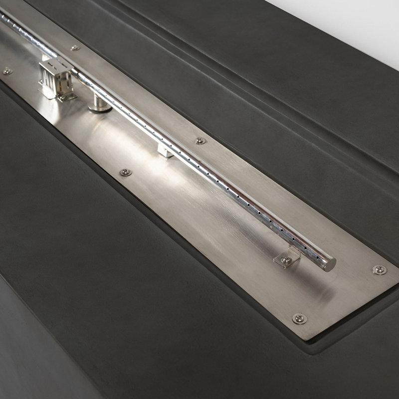 Grande table de foyer d'extérieur en béton gris foncé 70 pouces, Gris foncé