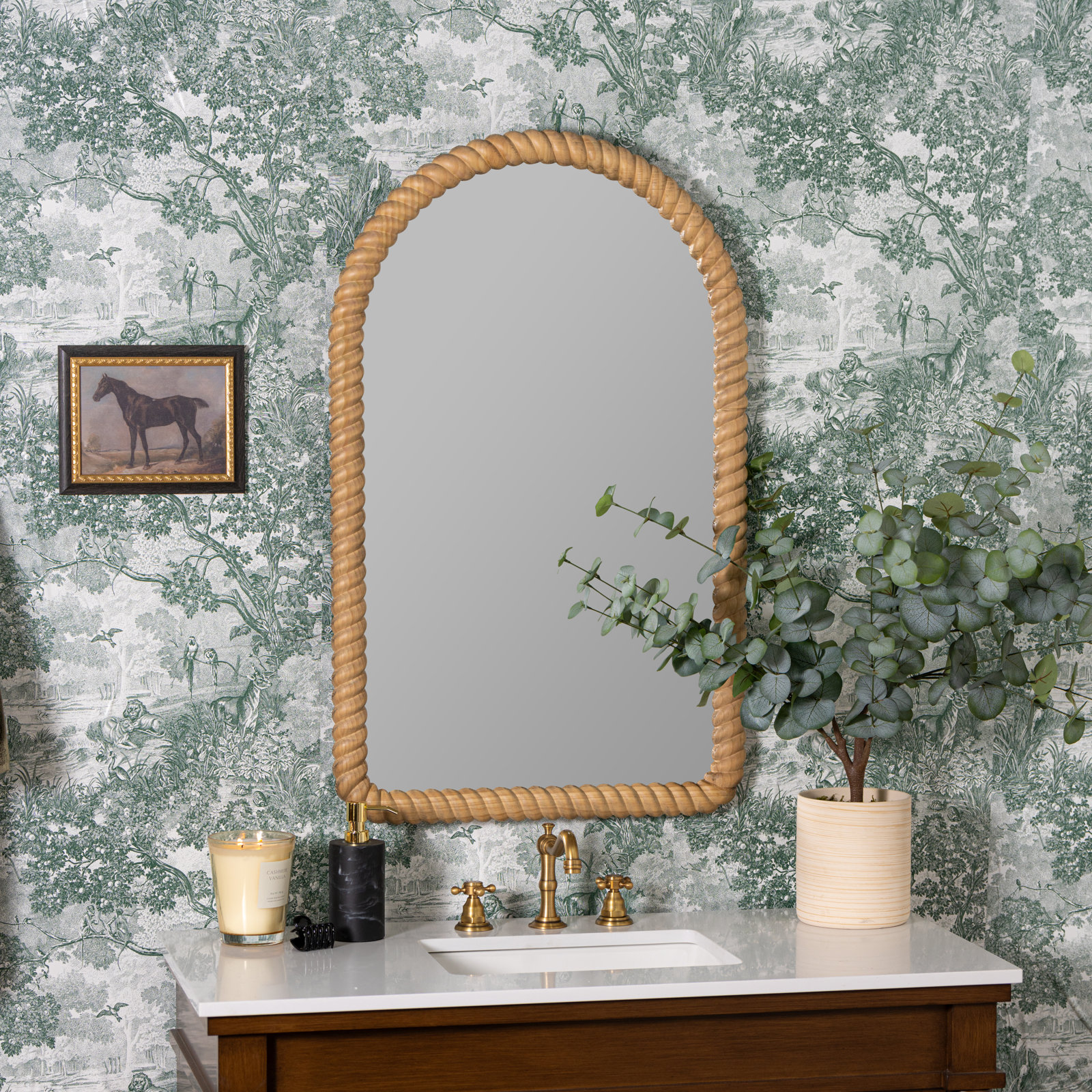 Solid Wood Arch Mirror