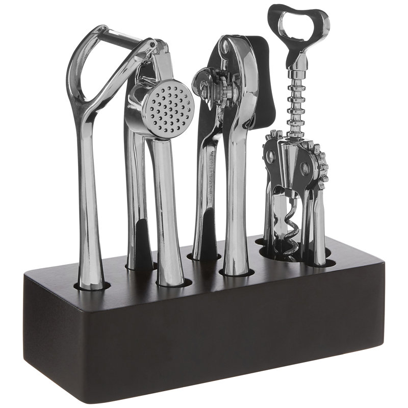 Symple Stuff Paragon 5 Utensil Set, Chrome
